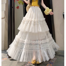 批发仙女风度假绝美波点蛋糕裙女2026春夏新款重工超仙温柔蓬蓬半身裙