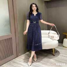 批发欧洲站2026年夏新款时尚褶皱蕾丝拼接修身<b class='q'>显瘦</b>连衣裙中长款百褶裙