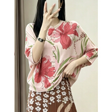 批发三宅小香风蝙蝠袖褶皱大码<b class='q'>女装</b>宽松衬衫T恤海边度假优雅<b class='q'>外套</b>上衣