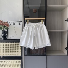 批发实拍质量 全棉蕾丝花边法式<b class='q'>短裤</b>女2025夏季新款薄款白色A字宽松