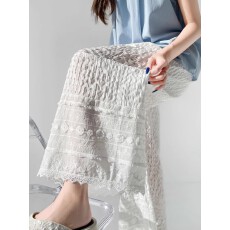 批发【高质量有内里】蕾<b class='q'>丝</b>花边阔腿裤裙女夏季<b class='q'>冰</b><b class='q'>丝</b>薄款高腰宽松镂空