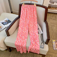 批发大码新款潮涂鸦印花阔腿裤直筒2026春夏<b class='q'>高腰</b>显瘦休闲百搭拖地裤