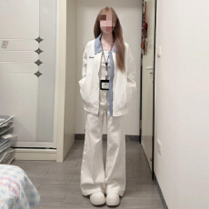 批发美式复古假两件条纹拼接棒球服外套女秋季设计感宽松休闲夹克上衣