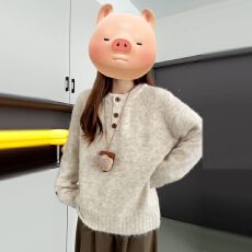 批发韩系圆领软糯慵懒高级感毛衣女秋冬2025新款百搭针织衫巨好看上衣