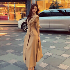 批发卡其色<b class='q'>风衣</b>外套女春秋2025新款小个子复古英伦风<b class='q'>中长款</b>大衣女秋冬