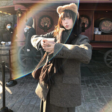 批发2025秋冬泰晤士河畔松茶毛呢外套+高腰<b class='q'>百褶</b>a字裙半裙两件套