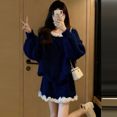 针织连衣裙子女秋季2025新款超火冬装一整套巨好看毛衣半裙两件套