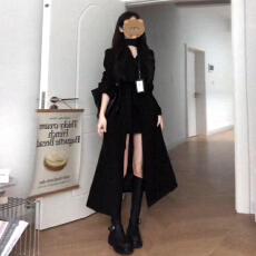 批发巨好看冬装黑色风衣女款2026新款今年流行爆款秋冬季中长款小个子