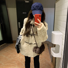 批发韩系巨好看仿羊羔毛厚外套女秋冬季2025新款小个子香风摇粒绒上衣