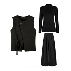 2026超火穿搭一整套高级感灰色叠穿马甲套装女冬重要场合漂亮套装