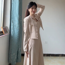 批发小香风粉色套装连衣裙子女春季2026新款法式千金高级感<b class='q'>礼服</b><b class='q'>长裙</b>