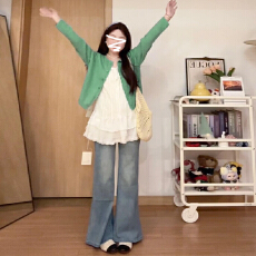 批发韩系温柔风宽松针织开衫女秋季甜美花边小吊带叠穿上衣两件套气质