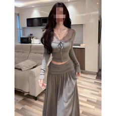 早春蕾丝拼接套装连衣裙子女夏2026新款法式气质漂亮巨好看一整套