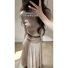 批发韩系高知感气质<b class='q'>连衣裙</b>子女2026新款春夏季一字肩上衣网纱长裙套装