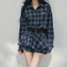 批发<b class='q'>格子</b>衬衫<b class='q'>连衣裙</b>女早春季2026新款独特漂亮绝美巨好看穿搭一整套装