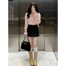 批发2026新款早春法式温柔风<b class='q'>衬衫</b>配<b class='q'>波点</b>半裙韩系穿搭一整套连衣裙子女