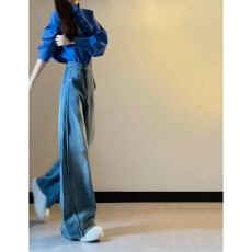 批发法式蓝色长袖衬衫女早春季2026新款轻奢高级感巨好看衬<b class='q'>衣外套</b>上衣