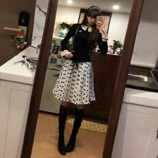 批发韩系巨好看穿搭一整套早春2026<b class='q'>新款</b>学院风连衣裙女波点<b class='q'>半身裙</b>套装