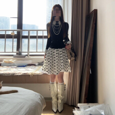 批发韩系巨好看穿搭一整套早春2026<b class='q'>新款</b>学院风连衣裙女波点<b class='q'>半身裙</b>套装