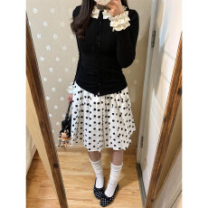 批发韩系巨好看穿搭一整套早春2026<b class='q'>新款</b>学院风连衣裙女波点<b class='q'>半身裙</b>套装