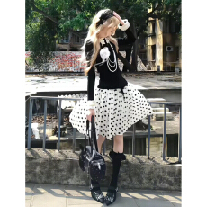 批发韩系巨好看穿搭一整套早春2026<b class='q'>新款</b>学院风连衣裙女波点<b class='q'>半身裙</b>套装