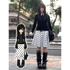 批发韩系巨好看穿搭一整套早春2026<b class='q'>新款</b>学院风连衣裙女波点<b class='q'>半身裙</b>套装