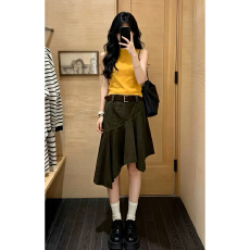 批发韩系巨好看穿搭一整套2026新款<b class='q'>背心</b>上衣女夏季a字<b class='q'>牛仔</b>半身裙套装