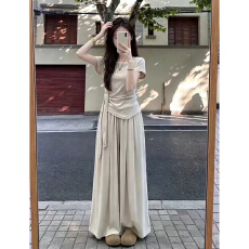 批发巨好看ootd穿搭一整套2026新款短袖t恤女夏季阔腿裤休闲<b class='q'>两件套装</b>