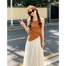 批发韩系巨好看穿搭一整套2026新款<b class='q'>不规则</b>背心上衣女夏季<b class='q'>半身裙</b>子套装