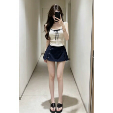 批发小个子韩系纯欲白色无袖背心上衣穿搭两件套装裙子女2026新款<b class='q'>夏季</b>