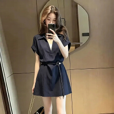 批发法式<b class='q'>衬衫</b>连衣裙子女装2026新款夏季大方得体绝美独特漂亮收腰短裙