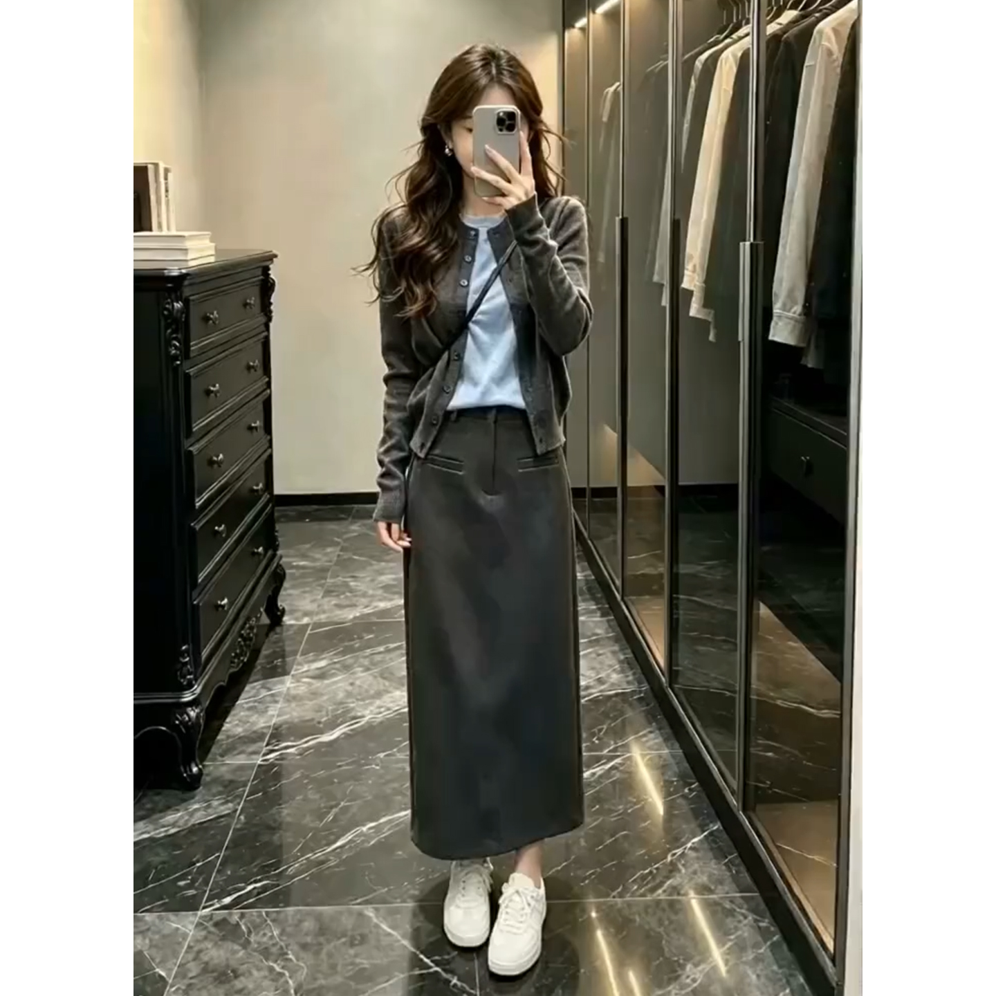 BY33237# 巨好看韩系穿搭一整套连衣裙子女秋冬新款爆款高级感长裙套装 服裝批發女裝批發服飾貨源