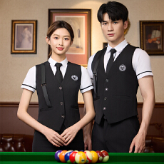 批发通勤职业<b class='q'>工作服</b>无袖马夹坎肩男女同款夏季台球酒吧<b class='q'>服务员</b>制服工装