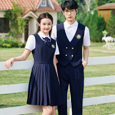 批发学生制服圆领连衣裙女早秋甜美淑女气质A字裙时尚简约中长款裙子