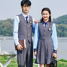 批发淑女气质学院风制服连衣裙女秋季新款时尚简约名媛风单排扣A字裙