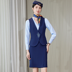 批发<b class='q'>酒店</b>服务员正装无袖马夹套装秋冬季修身显瘦无袖马甲气质空姐制服
