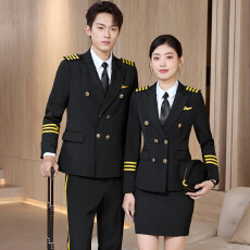 批发空乘机长空姐制服套装<b class='q'>西服</b><b class='q'>男</b>女同款秋季简约干练通勤正装长袖西装