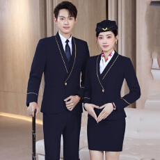 批发2025餐饮服务员职业工作服男女同款<b class='q'>西装</b>套装秋冬<b class='q'>修身</b>气质通勤西服