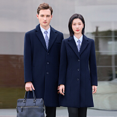 批发<b class='q'>男</b>女毛呢外套职业工作服2025冬季新款简约干练气质通勤中长款<b class='q'>大</b>衣