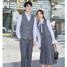 批发时尚英伦风马甲套装<b class='q'>男</b>女2025秋季新款设计感小众气质通勤百搭马夹