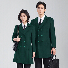 批发高端双排扣毛呢<b class='q'>大</b>衣<b class='q'>男</b>女2025冬季简约干练气质通勤正装工作服外套