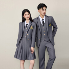 批发学院风制服西装套装男女春秋时尚简约干练气质通勤长袖西服外套