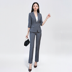 批发七分袖西装套装女<b class='q'>夏季</b>薄款新款职业装正装气质<b class='q'>工作服</b>通勤西服外套