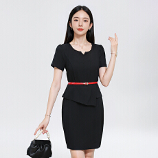 批发通勤职业<b class='q'>工作服</b>短袖连衣裙女春<b class='q'>夏季</b>新款气质酒店服务员工装裙子