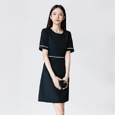 批发淑女气质短袖职业连衣裙女<b class='q'>夏季</b>设计感小众高级感通勤干练工装裙子