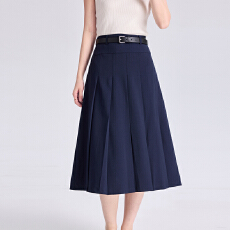 批发简约干练气质显瘦中长款百褶长裙女春夏新款韩式港风百搭<b class='q'>职业</b>半裙