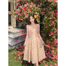 批发大码胖mm碎花<b class='q'>连衣裙</b>女夏季遮肚显瘦梨型身材高级感裙子两件套