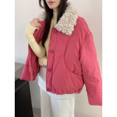 批发羊糕毛 羽绒服 高品质 保暧性强潮流设计师款加厚舒适透气