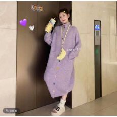 批发大码女装韩系慵懒风高领针织气质连衣裙秋<b class='q'>冬</b>季新款高级感毛衣长裙