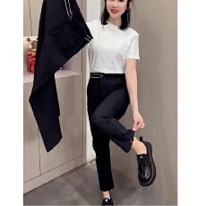 批发矮个子黑色直筒西装裤春<b class='q'>秋</b>冬加绒小个子大码胖mm显瘦打底垂感长裤